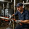 Ремонт прорыва трубы в котельной
